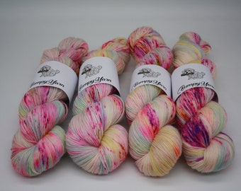 Birthday Cake Yarn - 100g Soft Yarn SW Fine Pure Wool/ Nylon - 75/25 Fingering weight/4 ply yarn BumpyYarn