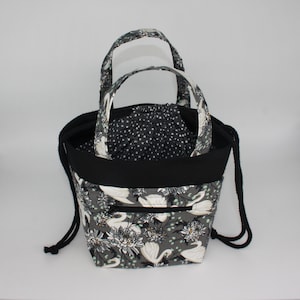 Swan project Bag, Crochet bag, Floral Project bag, knitting bag, crochet bag, yarn bag BumpyCrafts