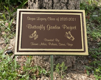 Personalized Outdoor Memorial Plaque | Engraved Aluminum Sign with Stake | Custom Garden, Dedication, Plant & Tree Marker