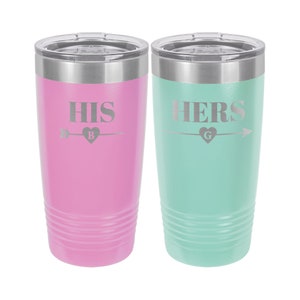 His and Hers Personalized Set - Insulated Stainless Steel Tumbler