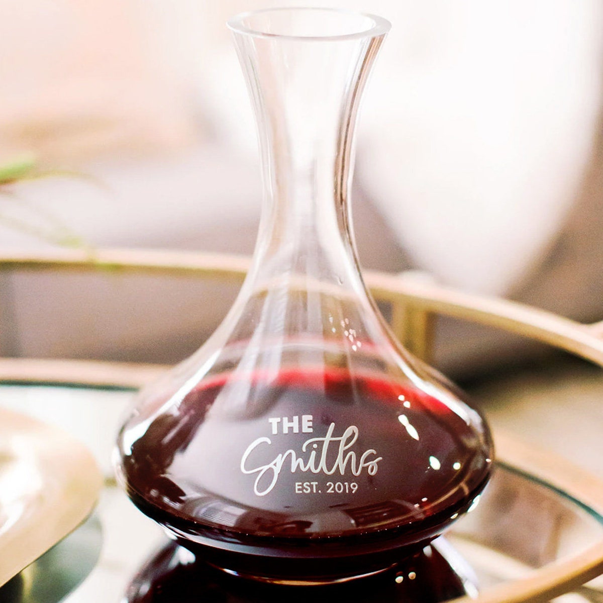 Engraved Glass Vina Decanter - Etsy
