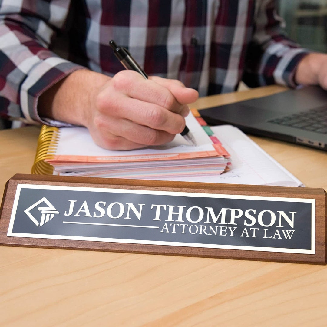 Personalized Attorney Nameplate, Custom Paralegal Desk Name Wedge ...