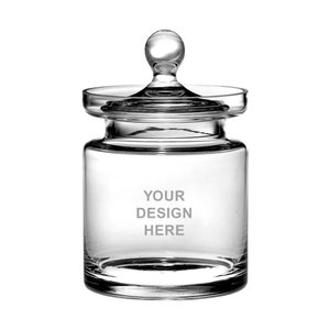 Custom Personalized - Glass Tall Rim Candy Jar