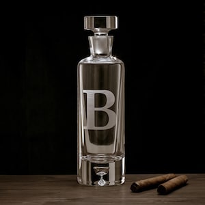 Decantador con base de burbuja de cristal grabado