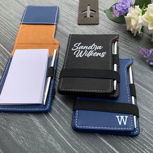 Personalized Vegan Leather Notepad and Pen