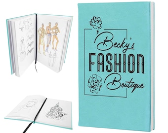 Personalized Leatherette Sketchbook: Laser Engraved Custom Drawing Journal