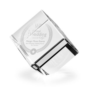 Personalized Crystal Balancing Cube - Custom Engraved