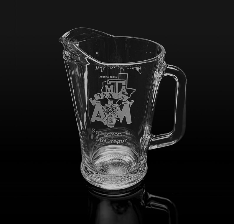 Engraved 60oz Pitcher, Etched Celebration Beer Jug, Customized Aggie Ring Dunk Pitcher image 4