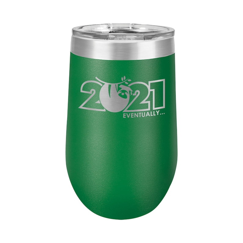 Insulated Stainless Steel Wine Glass 2021 Graduate Eventually Sloth Personalized