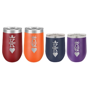 King of Hearts Personalized - Insulated Stainless Steel Wine Glass