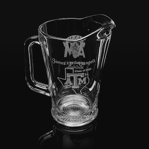 Engraved 60oz Pitcher, Etched Celebration Beer Jug, Customized Aggie Ring Dunk Pitcher image 5