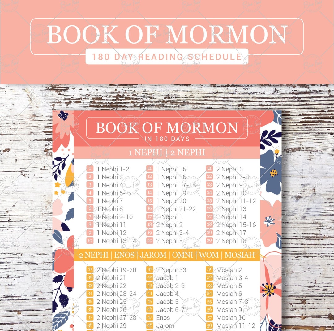 Book of Mormon 180-day Reading Chart, LDS Spiritual Guide (digital ...