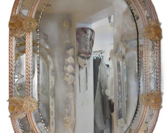 Vintage Fratelli Barbini - Oval Venetian Mirror