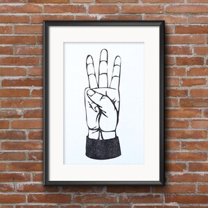Alternative printer&#39;s fist letterpress print
