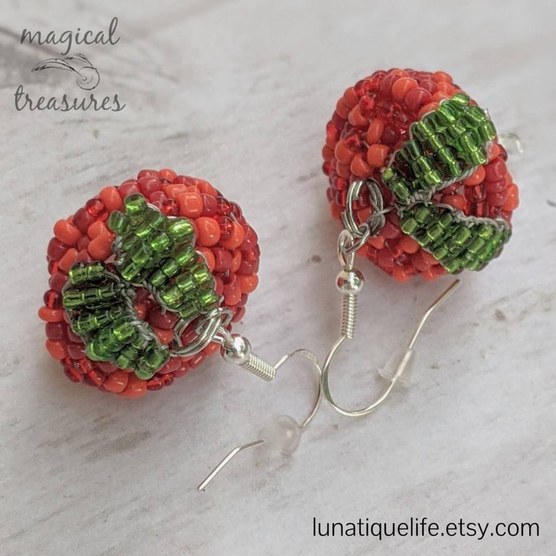 Slightly Magical Beaded Radish Earrings Etsy