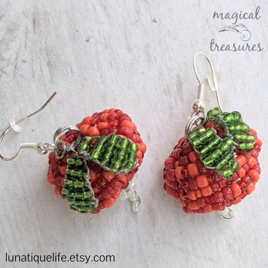 Slightly Magical Beaded Radish Earrings Etsy