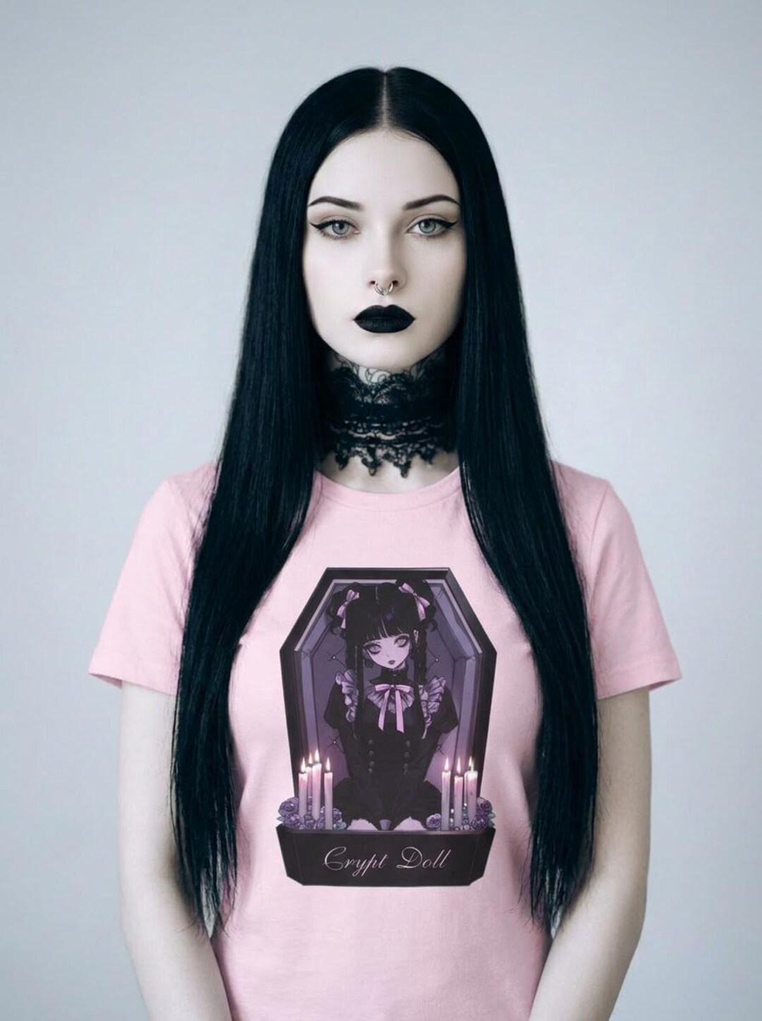 Crypt Doll Lament Pastel Goth T-shirt, Creepy Cute Gothic Tee, Dark ...