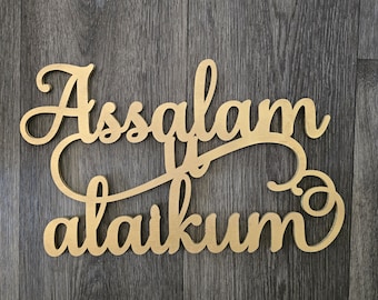 Custom Assalamualaikum Wood Sign, Islamic Housewarming Gift