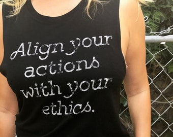 Align Your Actions Vegan Tank Top,Sustainable Vegan Clothing,Animal Liberation