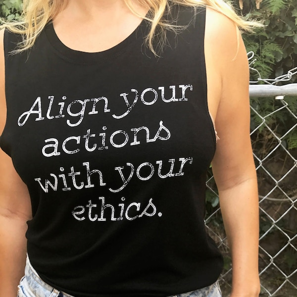 Align Your Actions Vegan Tank Top,Sustainable Vegan Clothing,Animal Liberation