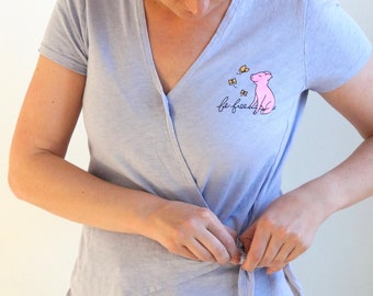 Be Free Upcycled Vegan Shirt, Eco-Friendly Vegan Tee, Sustainable Clothing