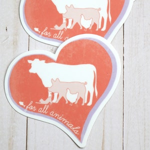 For All Animals Vegan Sticker, Vegan Gift