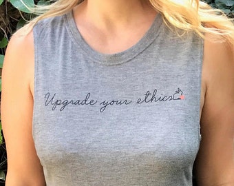 Vegan Shirt,Vegan Tank Top,Plant Based Shirt,Yoga Top,Sustainable Clothing