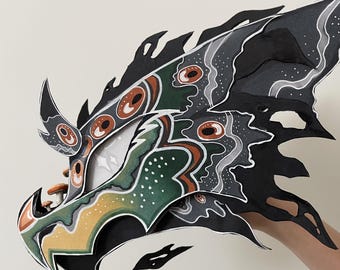 Dragon Hand Puppet - Galdra - Handmade Paper Dragon - @kali_Scales Original Art