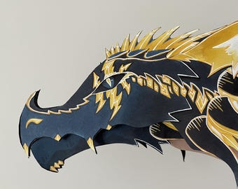 Dragon Hand Puppet - Harpoon - Hand-painted Paper Dragon Themed Birthday Party Favor - Halloween Costume Accessory - @kali_Scales Art