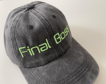 Final Boss - Gamer Embroidered Cap | Teen Adjustable Cotton Hat | Gifts for Gamers