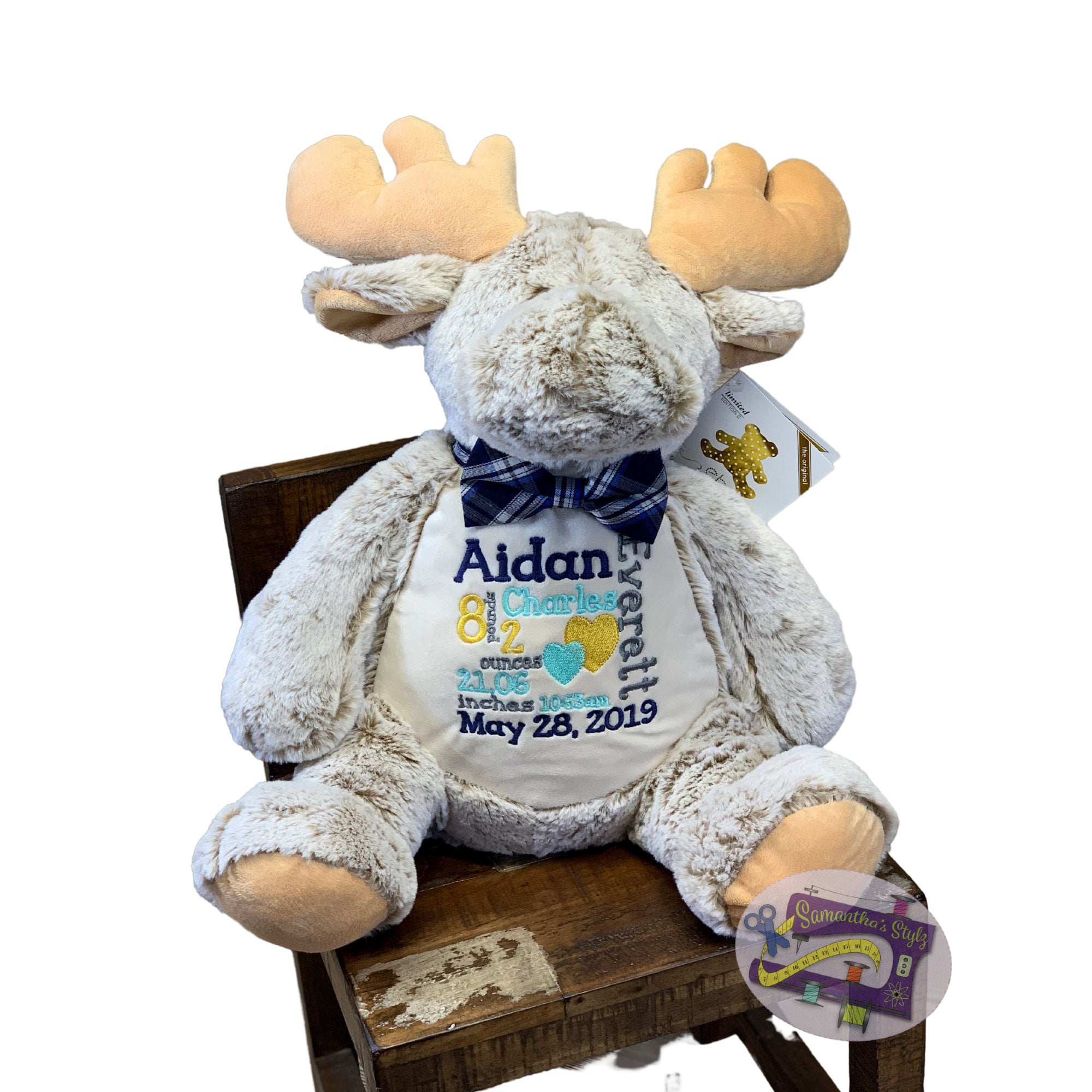 Jumbo Personalized Moose Soft Toy Moose Teddy Moose Soft Etsy Canada