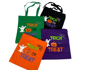 Canvas Printed Halloween Trick or treat bag, Custom Canvas Halloween treat bag