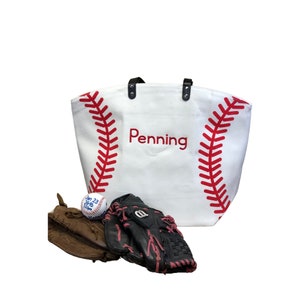 Benutzerdefinierte Baseball-Mama-Tragetasche, personalisierte große Canvas-Sporttasche, bestickte Baseball-Spieltags-Stadiontasche