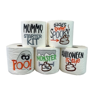 Papier de toilette brodé d’Halloween, cadeau de bâillon de partie d’Halloween