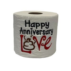First Anniversary Gift,  Embroidered Toilet Paper, Paper Anniversary Gift, Unique Wedding Anniversary gift, Husband gift, toilet paper gift