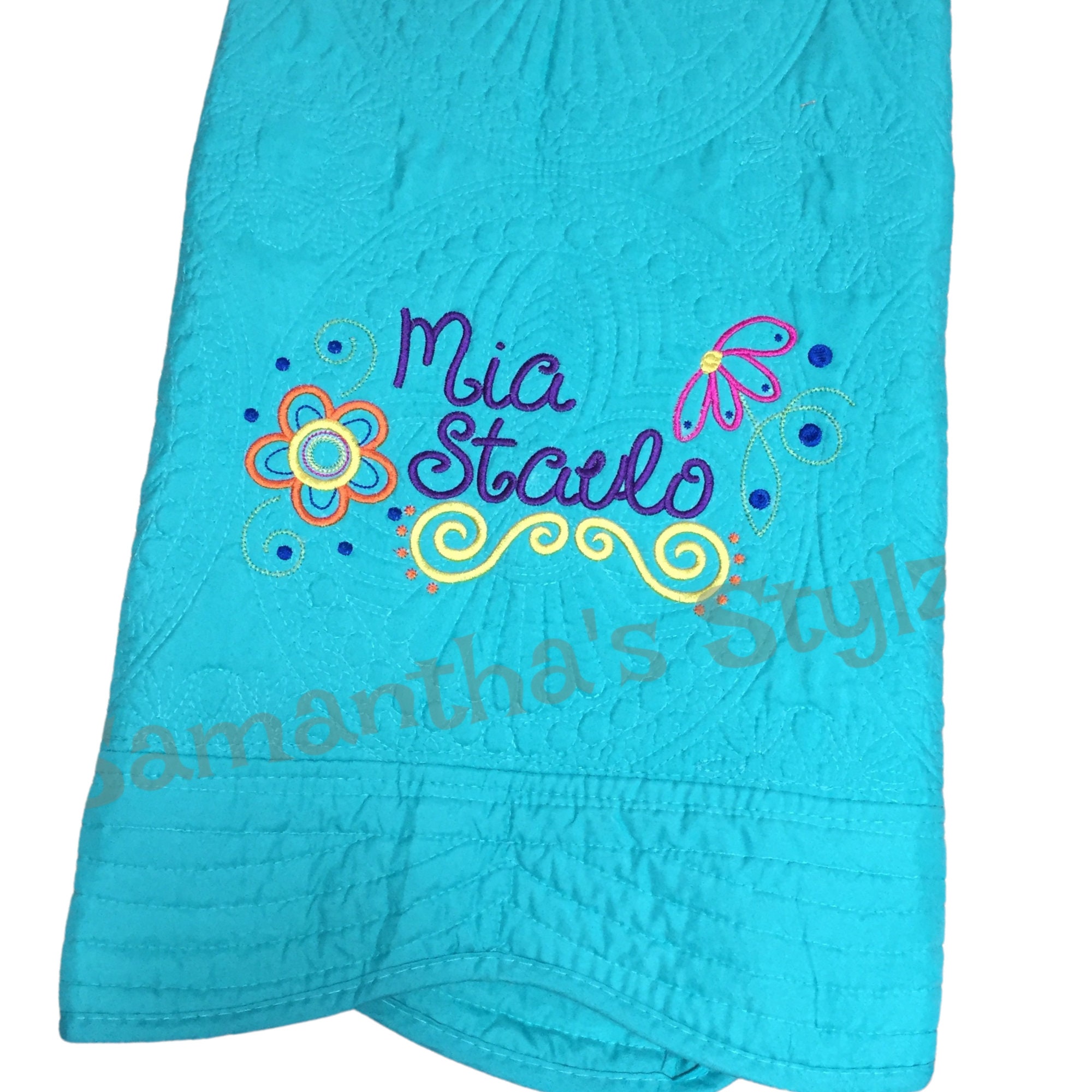 Personalized Blanket Named Quilt Colorful baby blanket Name Etsy