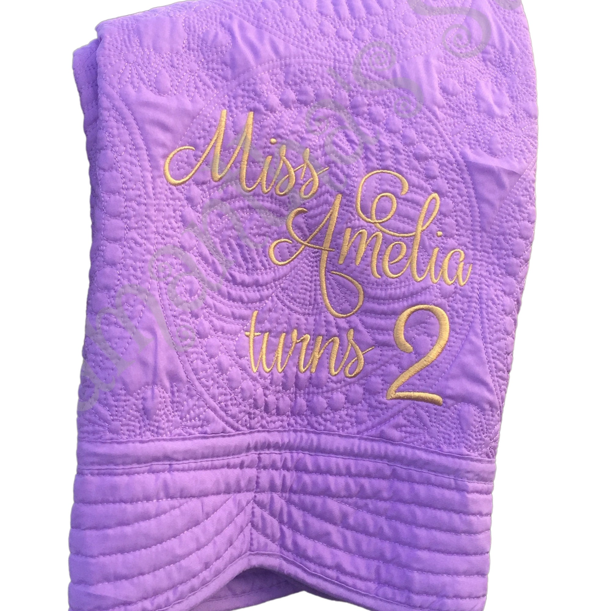 Heirloom Baby Quilt Purple Embroidered Quilt Baby Blanket Etsy