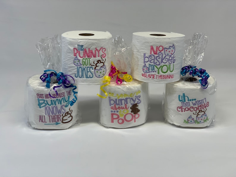 Embroidered Easter Toilet Paper Gift Humorous Embroidered Etsy