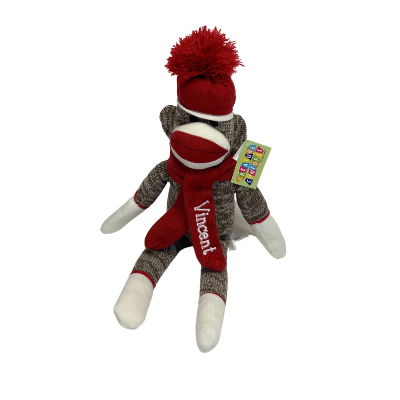 Sock Monkey, Personalized Little Monkey, Vintage Sock Monkey Gift, Rockford IL Sock Monkey, Vintage Toy, Sensory Toy, Monkey image 6