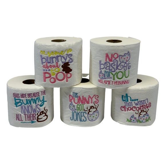 Embroidered Easter Toilet paper gift Humorous Embroidered Etsy