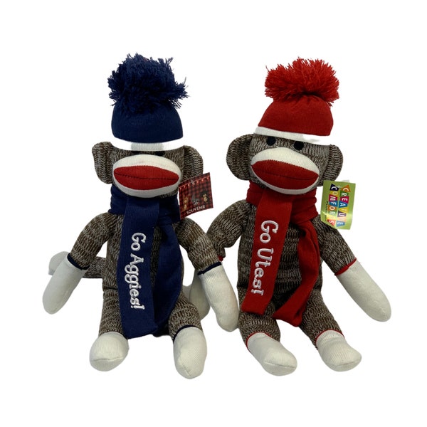 Sock Monkey, Personalized Little Monkey, Vintage Sock Monkey Gift, Rockford IL Sock Monkey, Vintage Toy, Sensory Toy, Monkey