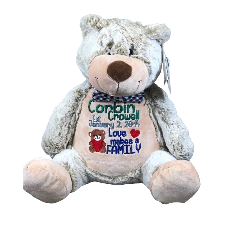 Birth Announcement Stuffed Animal Personalized Adoption Gift Etsy