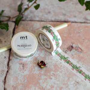 MT William Morris Rambler Washi Tape, Rose Floral Authentisches japanisches Washi Tape, Journal, Handwerk oder Planer Tape, William Morris Geschenk