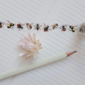 British Bees Washi Tape, Bee Journal Tape, Bee Craft Tape, Bumblebee Washi Tape, Bee Paper Tape, Bee Wrapping Tape