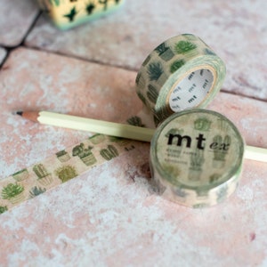 MT ex Kaktus Washi Masking Tape, Authentisches japanisches Washi Tape mit Kaktus Design, Journal Sticker, Plant Planner Tape