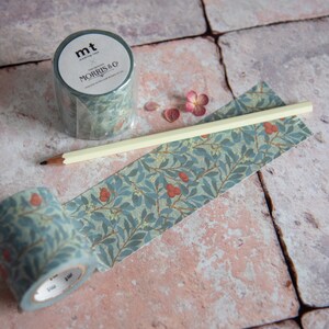 MT William Morris Arbutus Wide Washi Tape, 50mm Japanese Morris and Co Washi Tape, William Morris Gift