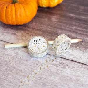 Halloween MT Washi Tape Authentisches japanisches Tape, kleines Geister Motiv, Herbst Journal Sticker, Bastelaufkleber, Halloween Briefpapier und Wrap