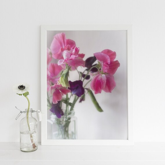Sweet Peas Print Cottage Chic Floral Art Print Etsy