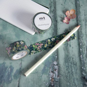 MT x Bluebellgray Woodline Walk Washi-tape, aquarelbloemen tape en plannertape, Japanse bloemen MT Washi-afplaktape, Bujo Washi