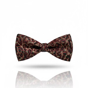 Maroon & Gold Bow Tie for Men - Regal Monarch, Silk Formal Bowtie, Wedding Groomsmen Accessory, Tuxedo Party Wear, Handmade Pre-Tied Bow Tie